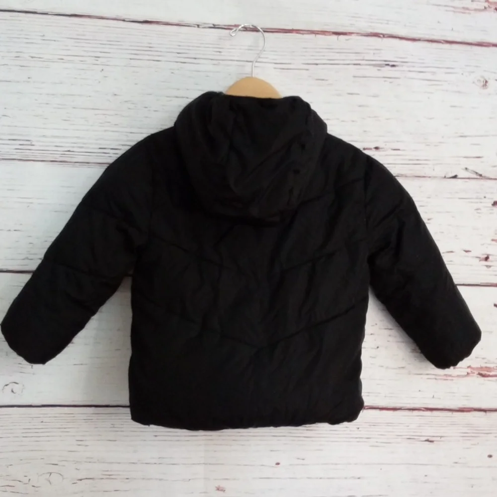 SwissTech Kids Black Hooded Puffer Jacket Coat Warm Winter Size 4T